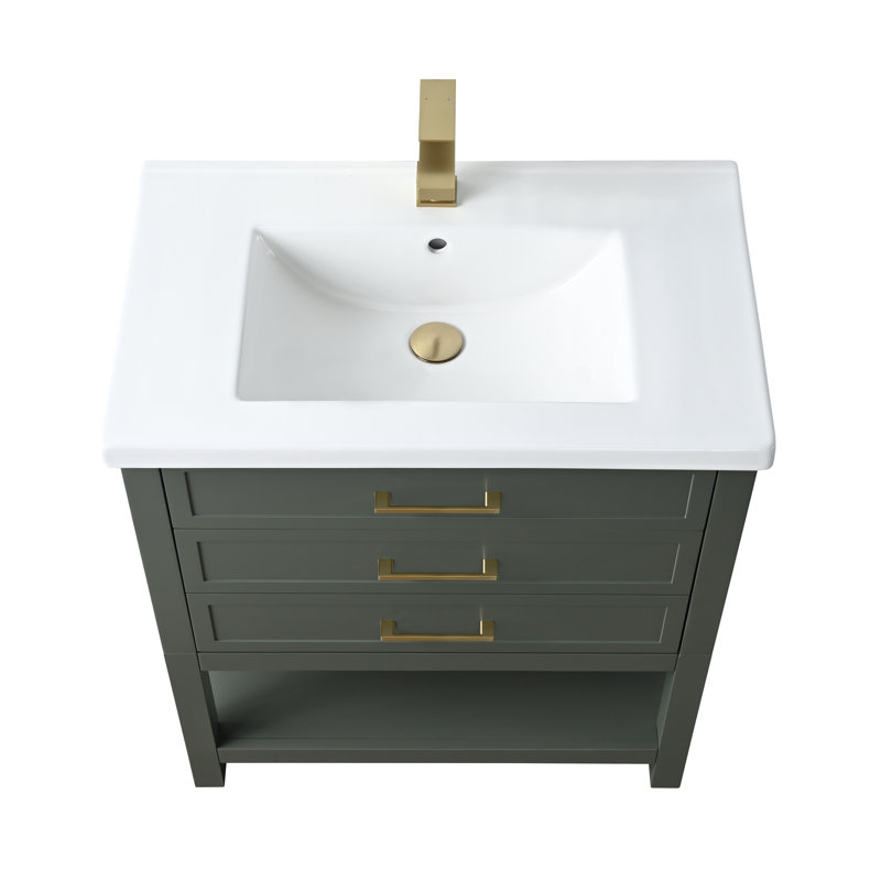 Mercury Row® Vicini 30'' Single Vanity with Ceramic Top & Reviews